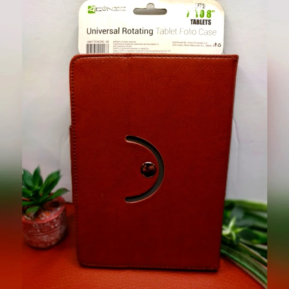 Universal Rotating Tablet Folio Case Fit 7 To 8 In Tablets Rotates 360